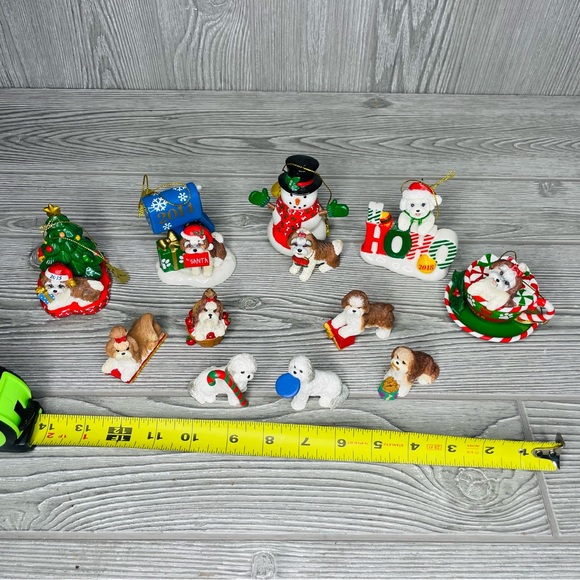 Danbury mint Maltese / shih tzu dog Christmas figurine / ornaments collectible - Picture 13 of 14